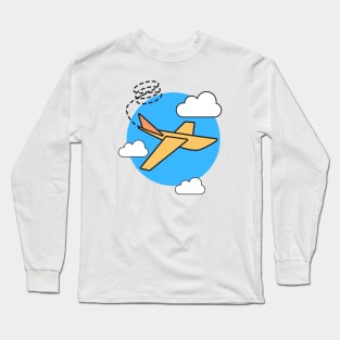 Airplane and Clouds Long Sleeve T-Shirt